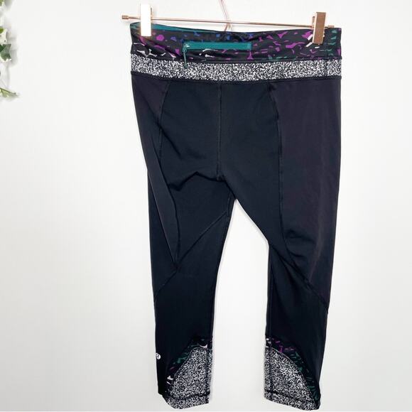 LULULEMON Run Inspire Crop II Black Purple Teal 6 - Picture 4 of 6